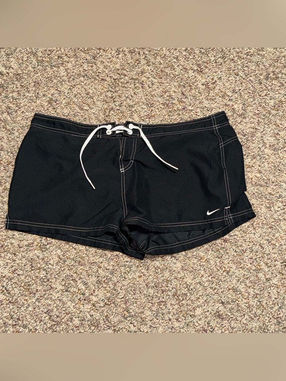 Nike women's size XL Black Shorts with White Drawstring